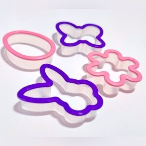 SPRING & EASTER Plastic Silicone Large Cookie Cutter Set 4 Pcs. NEW